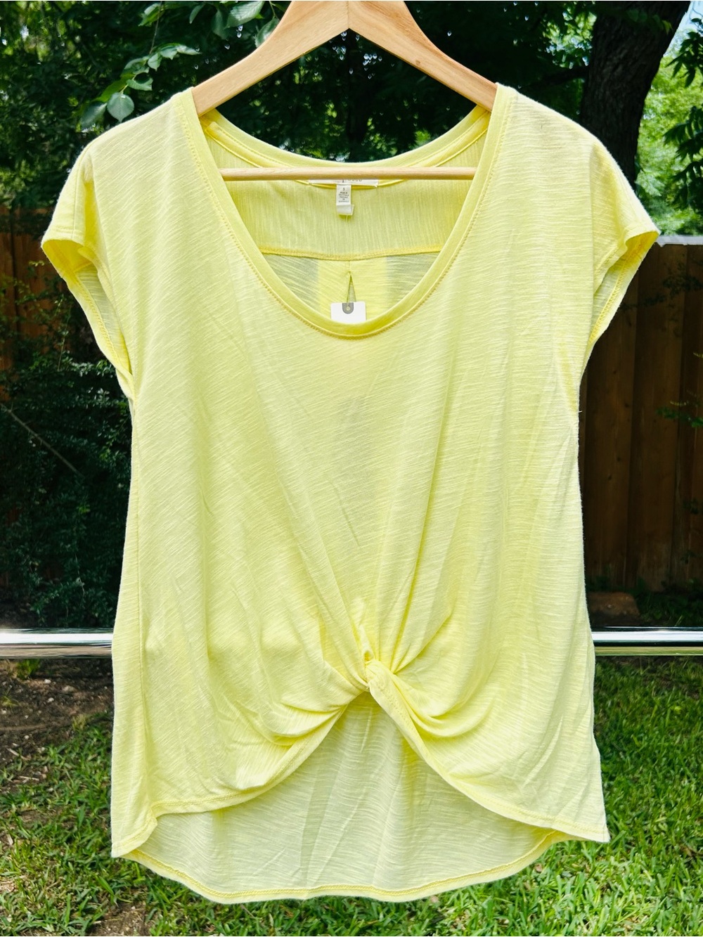 Anthropologie Pure + Good Yellow Twist Front Hi-Lo Top Loungewear NWT Size S